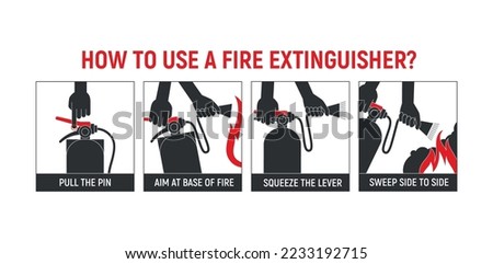 Fire extinguisher infographic composition with realistic image of fire fighting appliance vector illustration