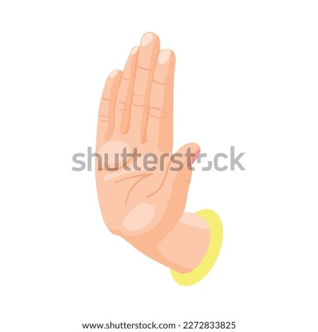 Isometric female hand showing stop gesture 3d vector illustration