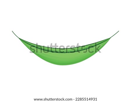 Realistic green hammock side view vector illustration