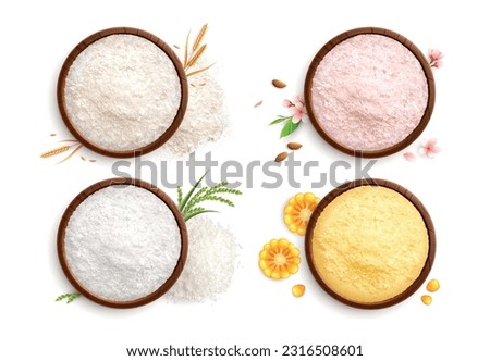 Similar – Image, Stock Photo flour in a bowl and an egg on a white kitchen table