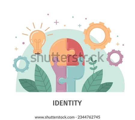 Personal branding flat composition with individual business identity symbols vector illustration