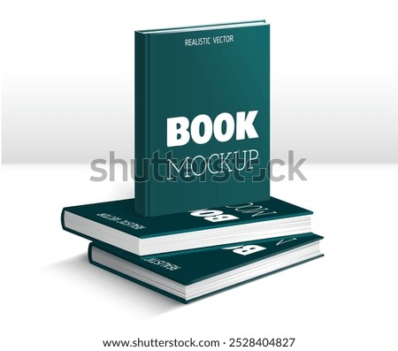 Books mockup template in realistic style