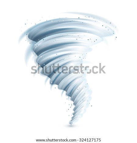 Realistic tornado swirl isolated on white background vector illustration