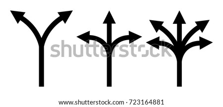 Black arrows to indicate turns vector isolated