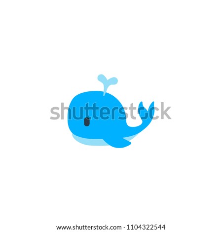 Spouting whale vector flat icon