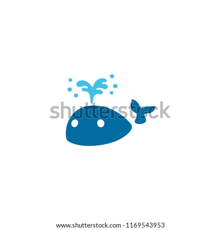 Spouting Whale Vector Flat Icon