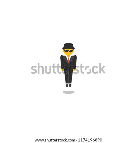 Man in Business Suit Levitating