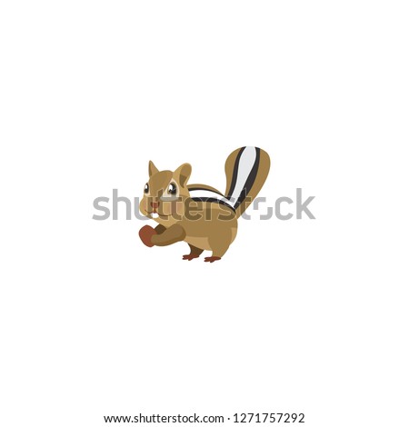 Chipmunk vector isolated flat icon