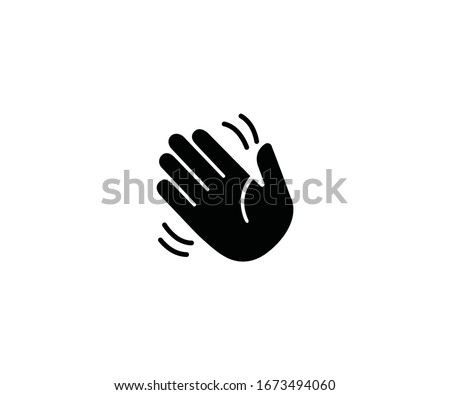 Waving hand gesture emoji vector isolated icon illustration. Waving hand emoticon