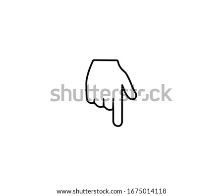 Backhand Index Pointing Down emoji vector isolated icon illustration. Finger down emoticon