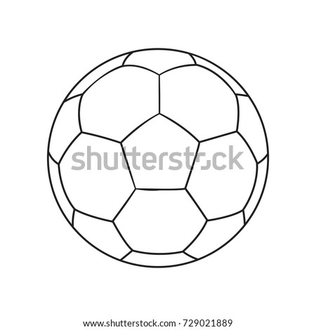 Outlined vector football ball. Football soccer
