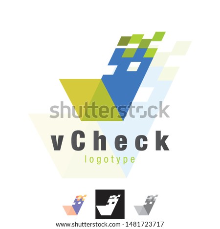 Vector Digital Check-mark, Correct, Proof, Safe Logo. Professionally designed Icon, shape, sign graphics.