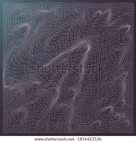 Topographic Terrain, Abstract Line Graphics.