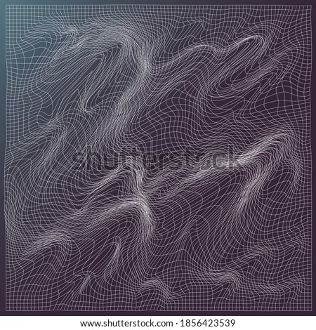 Topographic Terrain, Abstract Line Graphics.