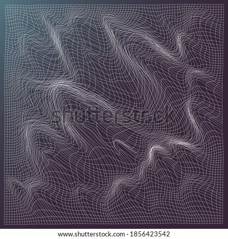 Topographic Terrain, Abstract Line Graphics.