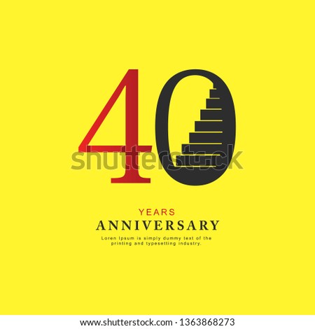 40 Year Anniversary Vector Template Design Illustration, with flat design.