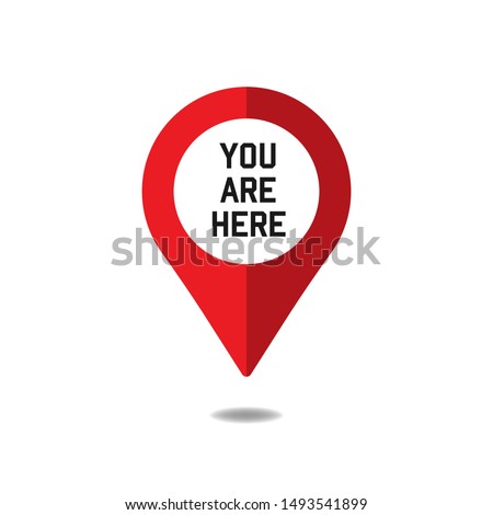 You are here sign icon. vector illustration