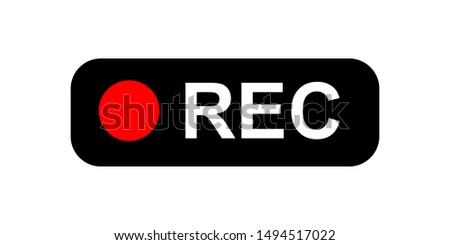 Recording sign, red panel, rec. vector illustration Photo stock © 