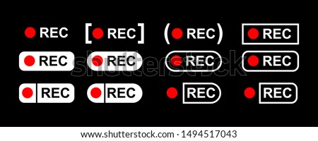 Recording sign, red panel, rec. vector illustration Photo stock © 