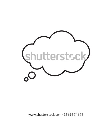 Trendy think bubble in flat style. Cloud line art. vector illustration Stock foto © 