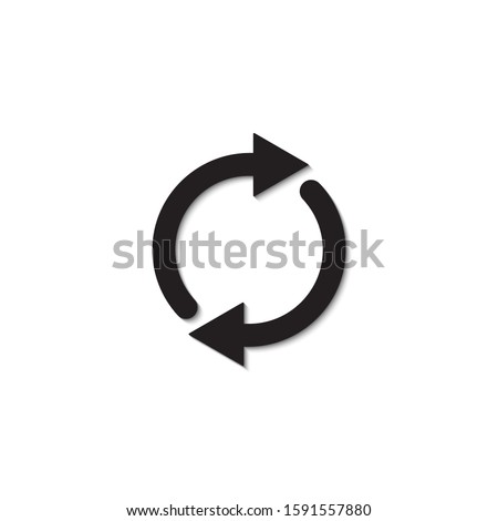 Double reverse arrow. Replace icon. Exchange sign isolated on white background. Vector illustration
