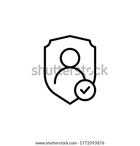 User protection icon. Privacy symbol concept isolated on white background. Vector illustration