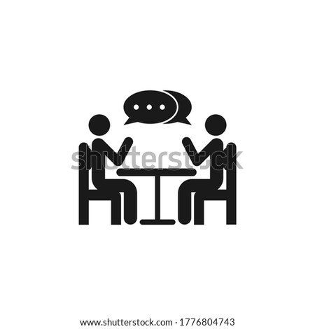 Two people at the table icon design isolated on white background. Vector illustration