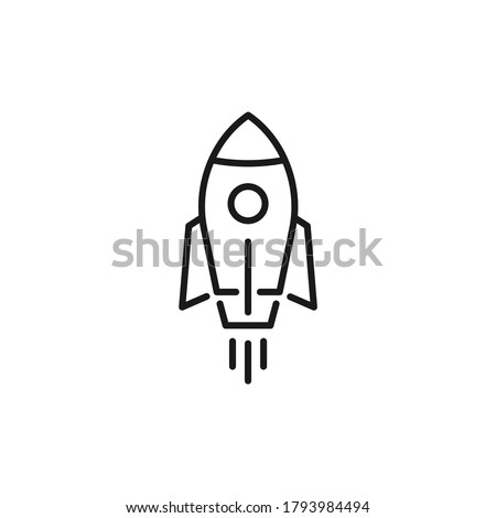 Rocket launch line icon. Startup symbol concept isolated on white background. Vector illustration