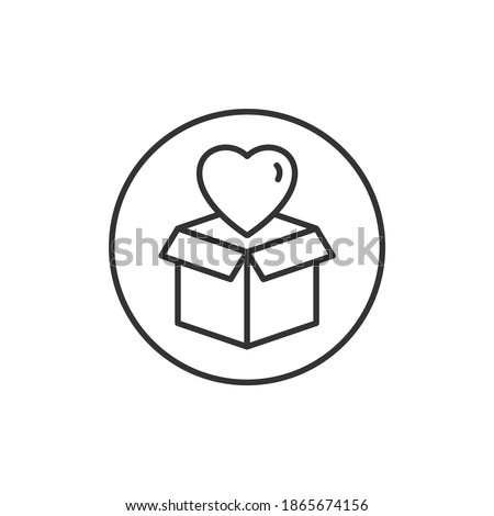 Donation icon line style isolated on white background. Vector illustration