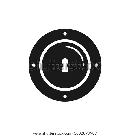 Door handle. Doorknob icon flat style isolated on white background. Vector illustration