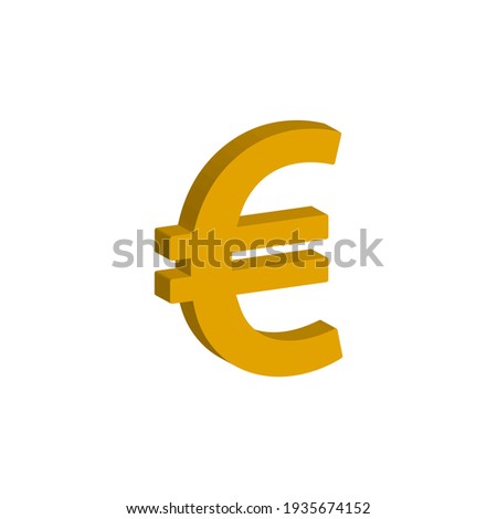 Euro currency 3d style isolated on white background. Vector illustration