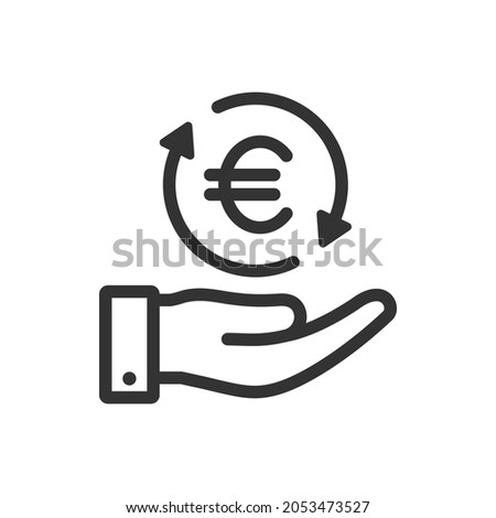 Euro rotation icon design isolated on white background. Vector illustration
