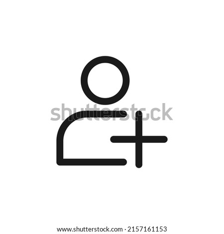 Add user, account, profile icon line style isolated on white background. Vector illustration