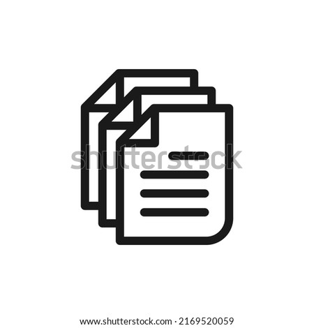 Copy file. Multiple document icon line style isolated on white background. Vector illustration