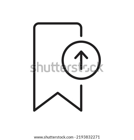 Share bookmark icon. Bookmark transfer arrow simple vector icon. upload bookmark Symbol isolated on white background