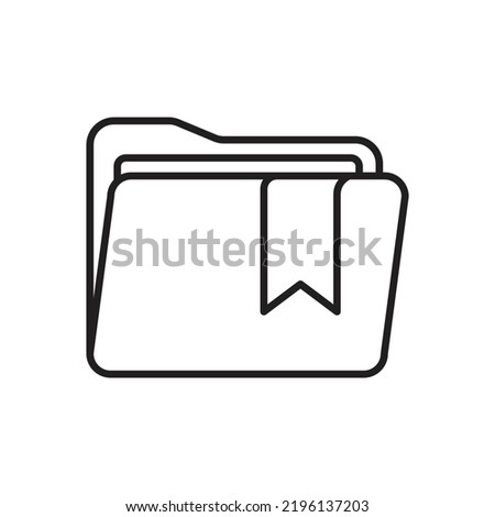 Folder with bookmark icon design. Modern bookmark folder emblem. isolated on white background