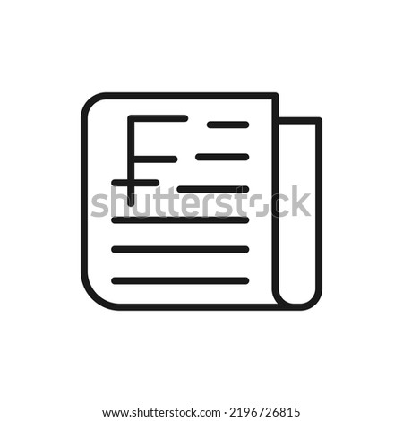 Franc sign on newspaper. Financial news icon line style isolated on white background. Vector illustration