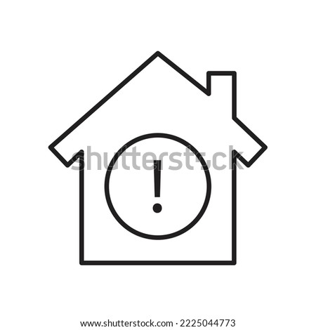 House with exclamation mark icon design. home alert symbol. isolated on white background. vector illustration