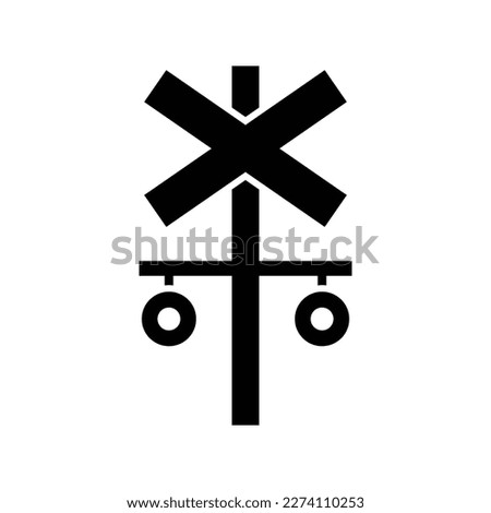 Railroad crossing sign, isolated on white background. vector illustration