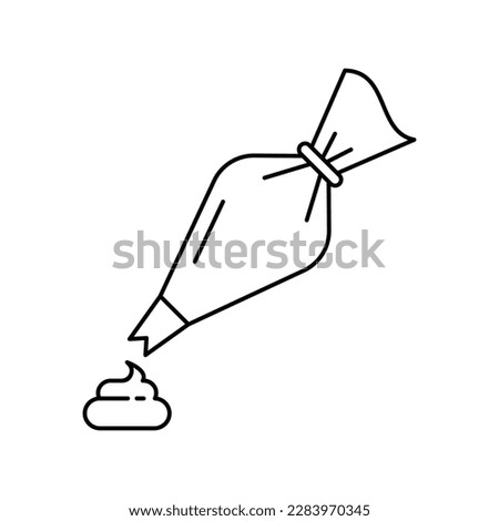 Icing bag with nozzle icon design. Frosting Pastry bag vector icon. Symbol, isolated on white background. vector illustration
