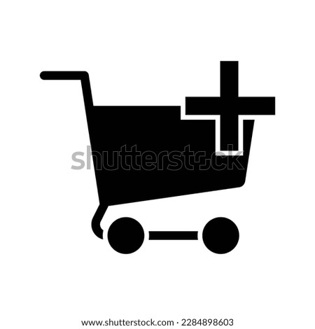 Add to cart vector icon. Shopping cart plus icon. isolated on white background. vector illustration