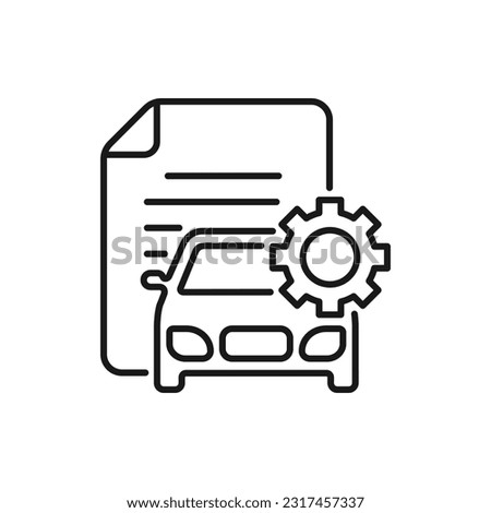 Car service reports icon line style isolated on white background. Vector illustration