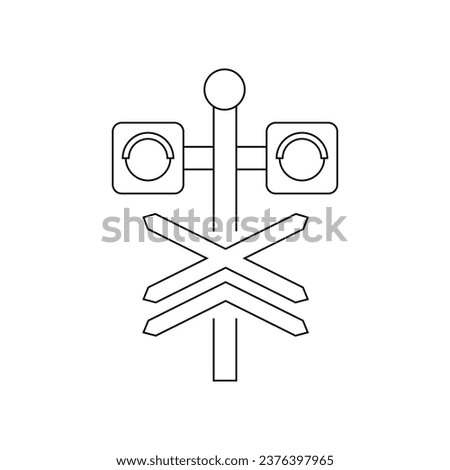 Railway traffic lights icon design. rail crossing vector icon. isolated on white background. vector illustration