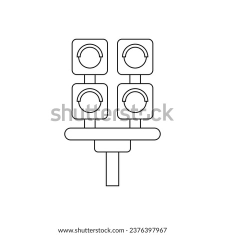 Railway traffic lights icon design. rail crossing vector icon. isolated on white background. vector illustration