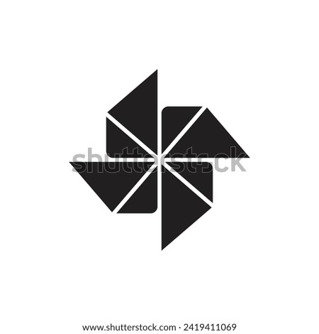 Paper Windmill Pinwheel icon, isolated on white background. vector illustration