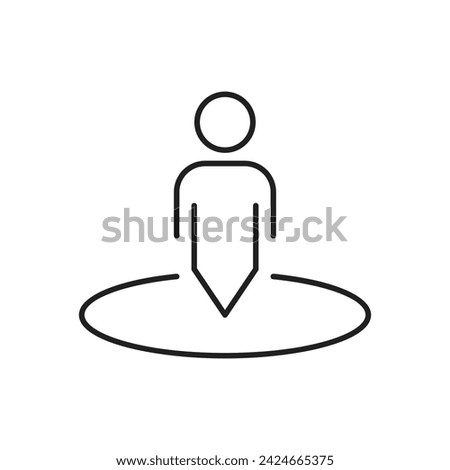 Person standing in circle, Street view icon design, isolated on white background, vector illustration