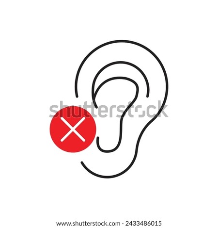 Deafness icon design, isolated on white background, vector illustration