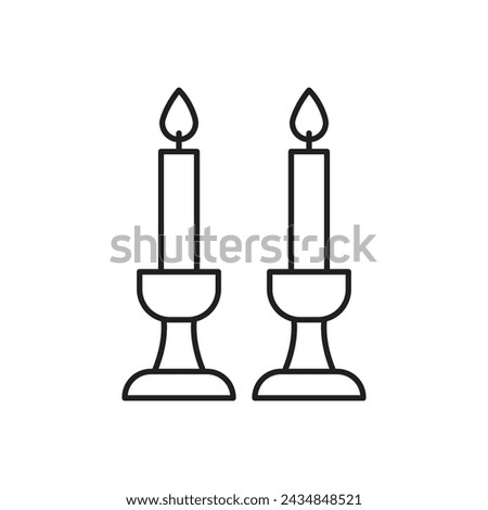 Shabbat candles icon design, isolated on white background, vector illustration