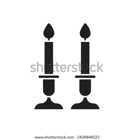 Shabbat candles icon design, isolated on white background, vector illustration