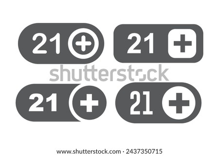21 plus warning icon design, isolated on white background, vector illustration